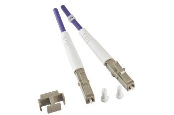 Câble à fibres optiques OM4, 50µ, LC / LC mâle multimode, violet érica, duplex, LSZH, 100m