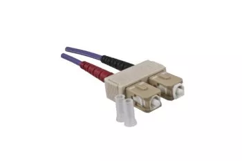 Száloptikai kábel OM4, 50µ, SC / SC csatlakozó, multimód, lila, duplex, LSZH, 50m