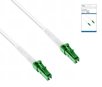 Anschlusskabel für Glasfaser-Router, LCA-LCA, Simplex, OS2, LC/APC 8° auf LC/APC 8°, LSZH, 2m, DINIC Box