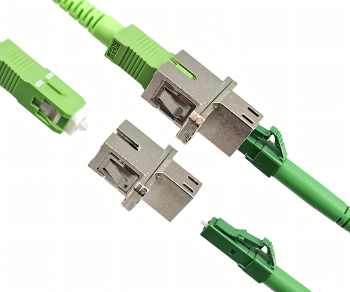 Fibre optic adapter LC/APC socket to SC/APC socket Fibre optic adapter, singlemode / simplex