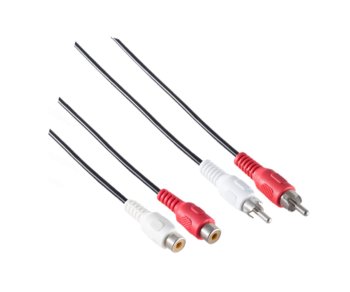 Cablu DINIC audio/video 2x RCA plug la priză, 2,5 m, negru