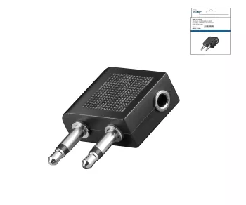 Adapter 2x 3,5mm Klinke 3,5mm Buchse, DINIC Box Kopfhöreradapter 3,5mm für Flugzeuge