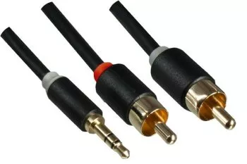 Audio kabel 3,5 mm samec na 2x RCA samec, Monaco Range, černý, 10,00 m