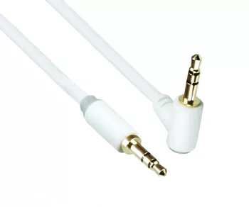 Audiokabel 3,5mm Klinke St. auf 90° St., 2m DINIC Monaco Range, weiß