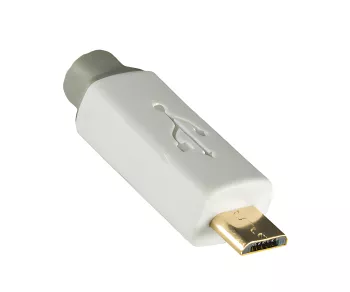 HQ Cavo micro USB da maschio A a maschio micro B, gamma Monaco, bianco, 2,00 m, blister DINIC