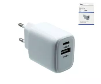 USB C+A Ladegerät/Netzteil 20W, PD, weiß, Box Power Delivery, weiß, DINIC Box