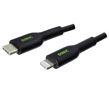 Conjunto de carregadores USB C 20W, PD, preto, 1m Conjunto Lightning/C 5V/3A; 9V/2,22A (PD3.0), preto