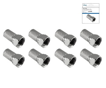 DINIC F kierreliitin 7,3mm kaapelille, kuparia, määrä: 8 kpl, DINIC-kotelo, jossa on euroreikä, pituus 20mm.