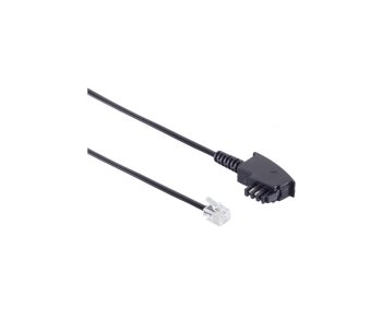 Cavo telefonico DINIC TAE-F - RJ11 Universale, spina TAE-F a spina occidentale 6P4C, connettore a 4 poli, lunghezza 3,00 m, scatola DINIC