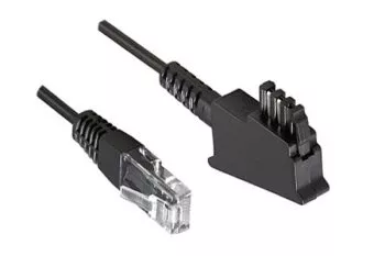 Καλώδιο σύνδεσης DINIC για δρομολογητή DSL / VDSL, 2 ακίδων (8P2C), ακίδες 4 και 5, μαύρο, μήκος 6,00m, πολυσακούλα