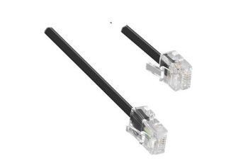 Cabo modular/ocidental DINIC DSL ficha RJ11 8P4C para ficha RJ45 6P4C, preto, comprimento 3,00m