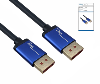 Premium DisplayPort 1.4 HQ cable, 32.4Gbps, 4K@120Hz, 8K@60Hz, 3D, HDR, DINIC box with Euro hole, 1m
