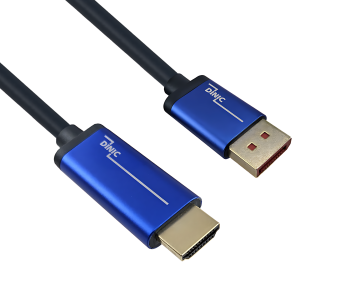 Premium Displayport 1.4 to HDMI cable, 4K@60Hz, 3D, HDR, 1x DP to 1x HDMI plug, DINIC box with Euro hole, 3m