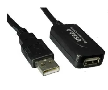 Prodlužovací kabel USB 2.0 ACTIVE, A samec/samice, UL 2725, dvojité stínění, černý, 5,00 m