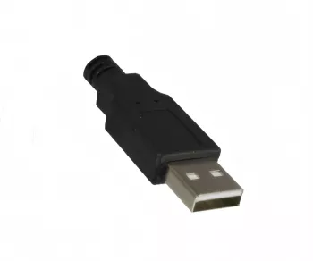 USB 2.0 Kabel A auf B St. links abgewinkelt, AWG 28/24, schwarz, 0,50m