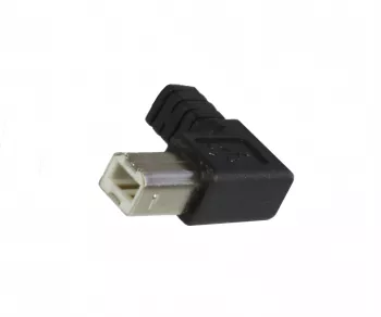 USB 2.0 Kabel A auf B St. links abgewinkelt, AWG 28/24, schwarz, 0,50m
