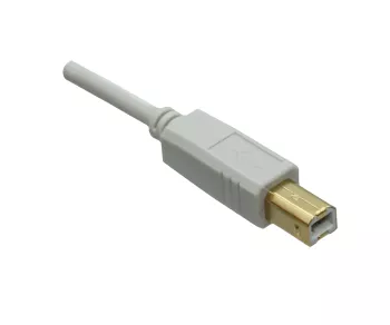 DINIC Câble USB 2.0 HQ A vers B mâle, 28 AWG / 2C, 26 AWG / 2C, blanc, 3,00m, DINIC Polybag