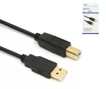 Cavo DINIC USB 2.0 HQ da A a B, 28 AWG / 2C, 26 AWG / 2C, bianco, 5,00m, DINIC Box