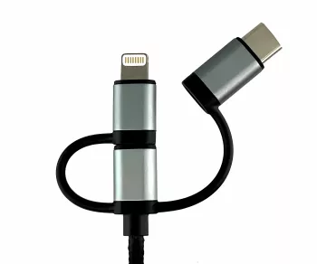Cavo dati/ricarica USB 3 in1, 1,00 m da USB A a 1x USB C / 1x Micro USB o 1x Lightning