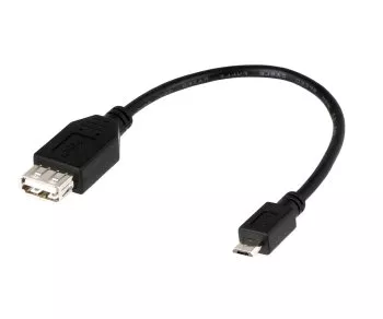 USB Adapter A Buchse auf micro B Stecker OTG, 0,10m zum Anschluss an OTG kompatible Geräte, DINIC Box