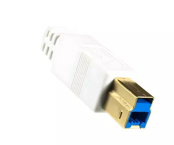 Cavo USB 3.0 da spina A a spina B, contatti placcati oro, bianco, 2,00 m, sacchetto di plastica