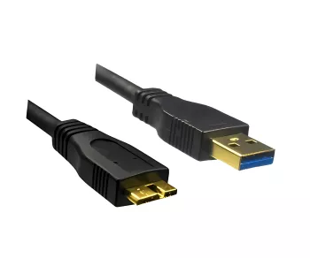 USB 3.0 Kabel A Stecker auf micro B 3.0 Stecker, vergoldete Kontakte, schwarz, 1,00m, DINIC Polybag