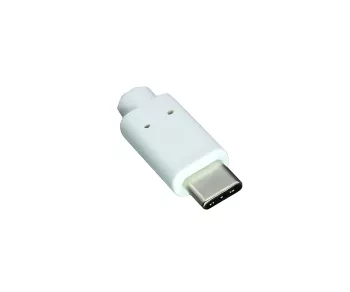 Adattatore USB-C da tipo C a presa 3,0 A, compatibile con OTG, bianco, 0,20 m, sacchetto di plastica