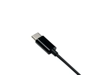 USB-C-adapter til 3,5 mm lyd (digital), hvit, med brikkesett, svart, DINIC-boks