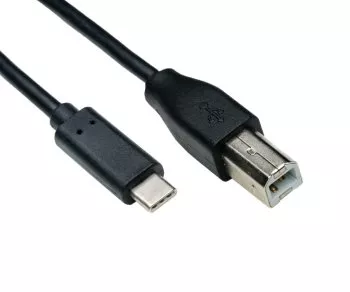 Kábel USB typu C na konektor USB 2.0 B, čierny, 0,50 m, polybag