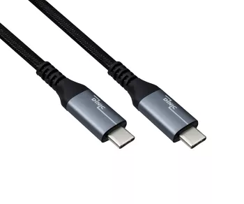 USB 3.2 HQ cable type C-C plug, supports 100W (20V/5A) charging, black, 2.00m, DINIC Polybag
