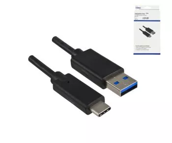 Cavo USB 3.1 tipo C - spina 3.0 A, 5Gbps, carica 3A, nero, 0,50 m, scatola DINIC