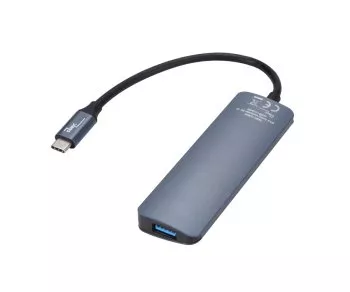 USB Typ C Adapter USB A 4-Port HUB+PD, Box 4x USB 3.0 + Typ C Ladebuchse, DINIC Box