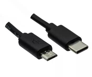 USB 3.1 cable type-C plug to micro B plug, black, 0.50m, DINIC polybag