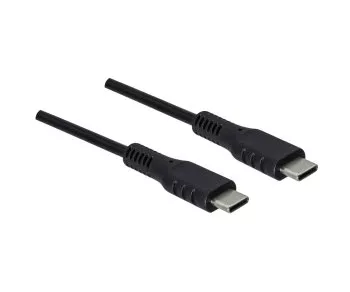 USB Type C to C charging cable, black, 1.5m 2x USB Type C plug, 60W, 3A, DINIC box