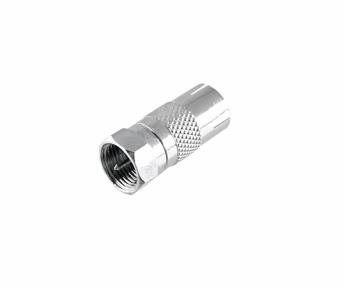 Adaptateur fiche F sur prise coaxiale, fiche SAT sur prise ANT, entièrement métallique, boîte DINIC avec trou européen,