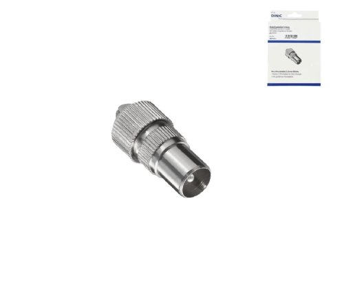 Coaxial plug 9.5mm with screw connection, metal version for coaxial cable 4.5 - 7.5mm, DINIC box with Euro hole