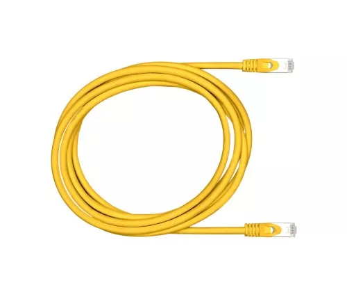 Premium Cat.7 Patchkabel, LSZH, 2x RJ45 Stecker, Kupfer, gelb, 0,30m