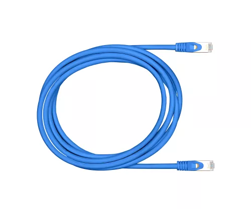 Câble patch Premium Cat.7, LSZH, 2x RJ45 mâles, cuivre, bleu, 3,00m