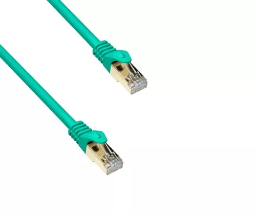 Premium Cat.7 savienojuma kabelis, LSZH, 2x RJ45 kontaktdakša, vara, zaļš, 1.00m