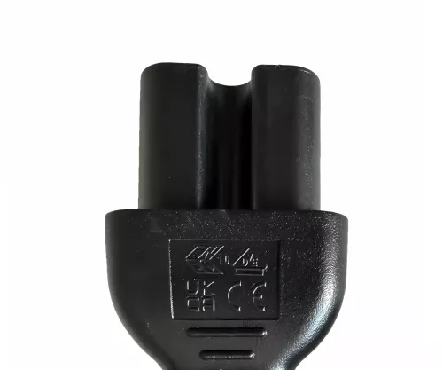 Netzkabel England UK Typ G 10A auf C15, 1mm², Zulassung: ASTA, schwarz, Länge 1,80m
