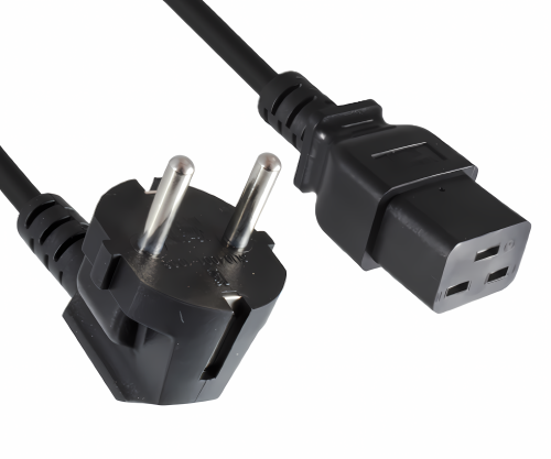 Power cable KS C 8305 to C19, 1.5mm², KC, 1.8m KS C 8305 (YP-22K) - C19, black