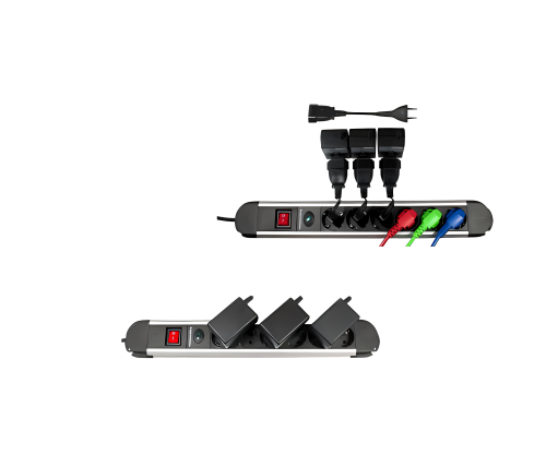 Netzkabel Eurostecker auf Eurobuchse, 0,75mm², Euro CEE 7/16, Verlängerung, schwarz, DINIC Box, Länge 0,20m