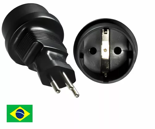 Power adapter Brazil CEE 7/3 to BRA type N 3pin plug, YL-0423