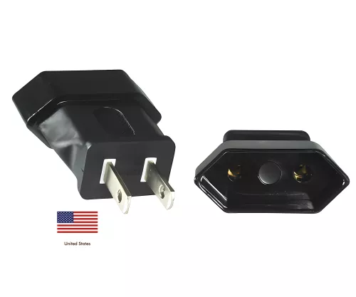 Adaptador de alimentação América NEMA 1-15P para tomada Europlug EN50075, YL-1122