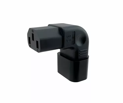 Adapter sieciowy kątowy C13-C14, YL-3212L-2 IEC 60320-C13/14 kątowy poziomy, górny/dolny