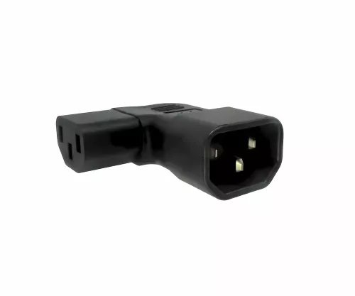 Netzadapter C13 auf C14 gewinkelt, YL-3212L-1 IEC 60320-C13/14 seitwärts gewinkelt, links/rechts