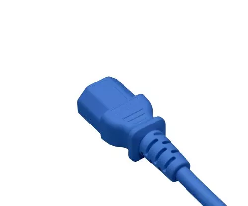 Kaltgerätekabel C13 auf C14, VDE, blau, 0,5m IEC 60320-C13/C14, Verlängerung, 0,75mm²