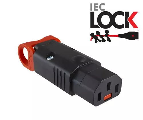 IEC-LOCK Spina IEC60320-C13 con meccanismo di blocco connettore montabile