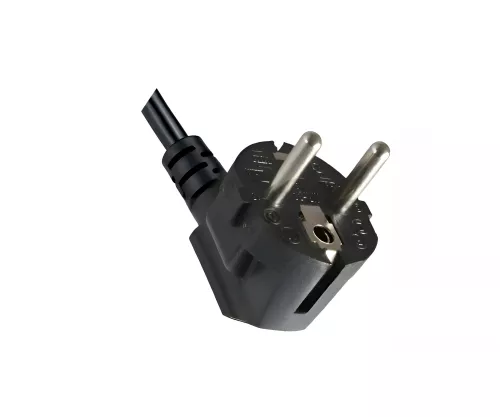 Power cable with an extra-large cross-section of 1.5mm², CEE 7/7 90° to C13, VDE-certified, black, 3m