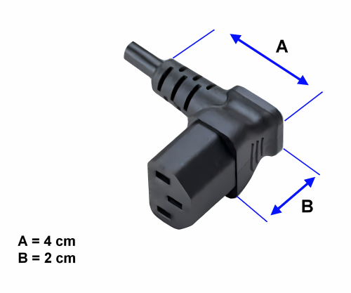 Maitinimo kabelis CEE 7/7 90°-C13 90°, 0,75 mm², VDE, juodas, 1,80 m ilgio